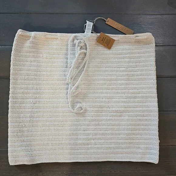 SKIMS Women's Marble Crochet Swim Mini Drawstring Skirt Size 3X